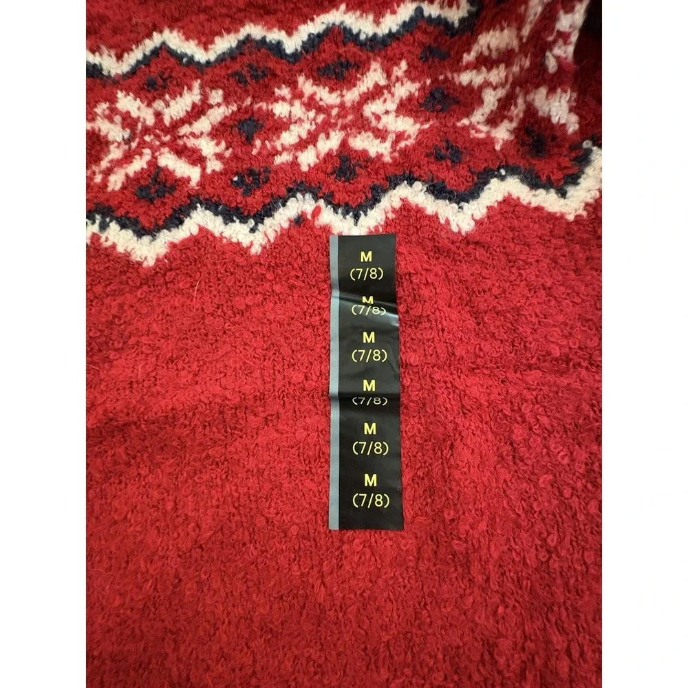 Art Class Girls Fuzzy Crewneck Pullover Sweater Red Size M (7/8) NWT